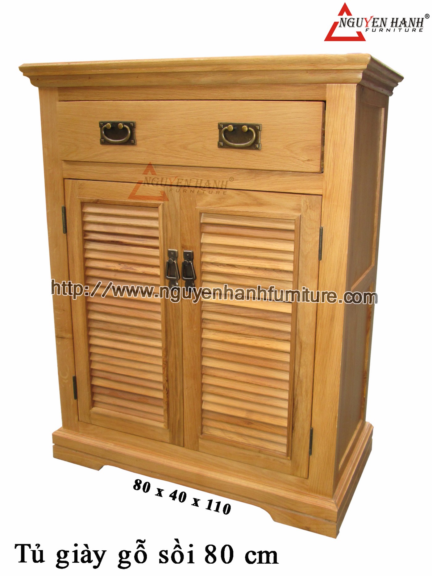 Name product: Oak wood shoes cabinet 80cm - Dimensions: 80 x 40 x 100 (H) - Description: Natural oak wood